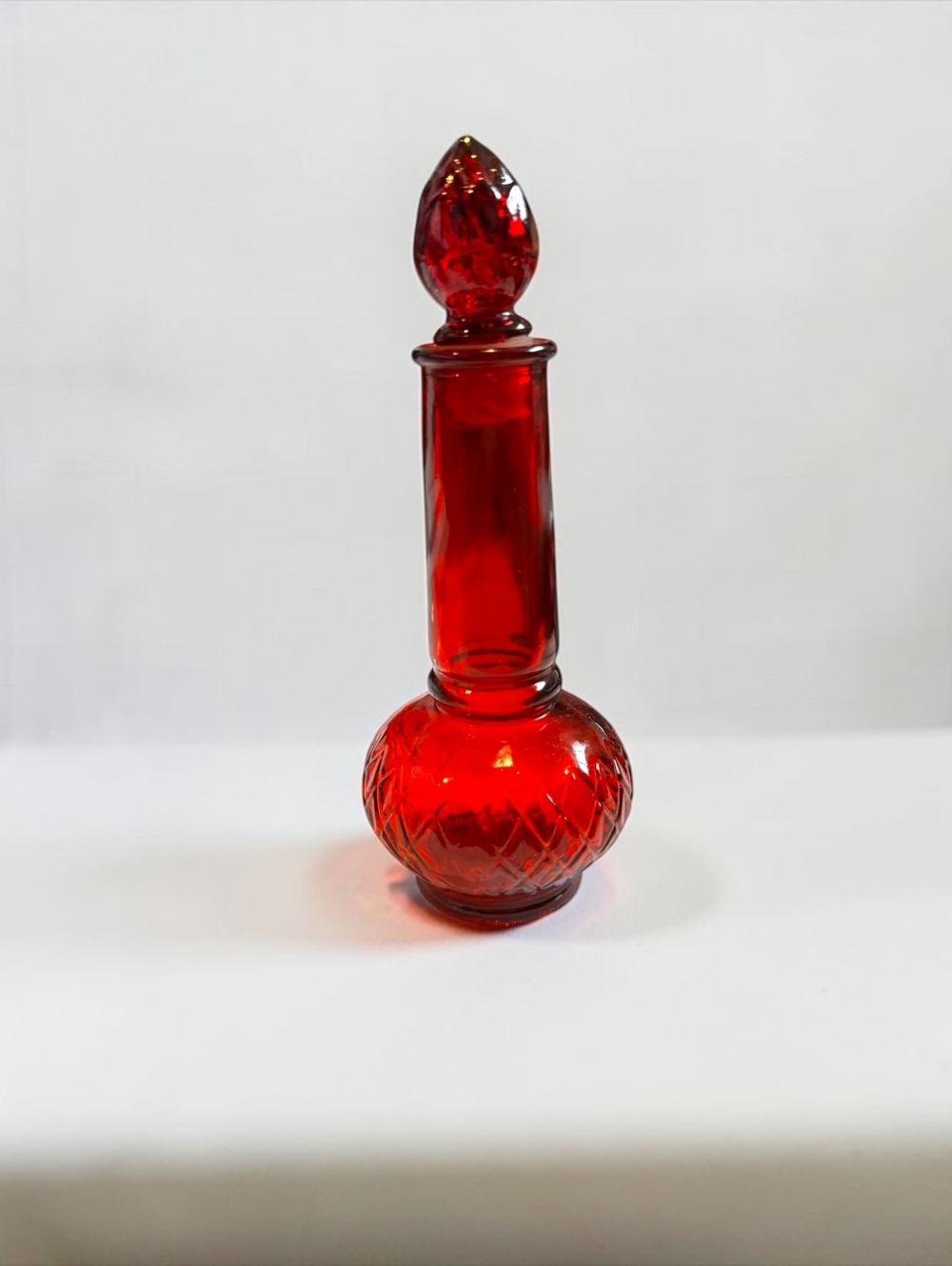 Vintage Avon Somewhere Cologne Ruby Red Glass Bottle with Stopper
